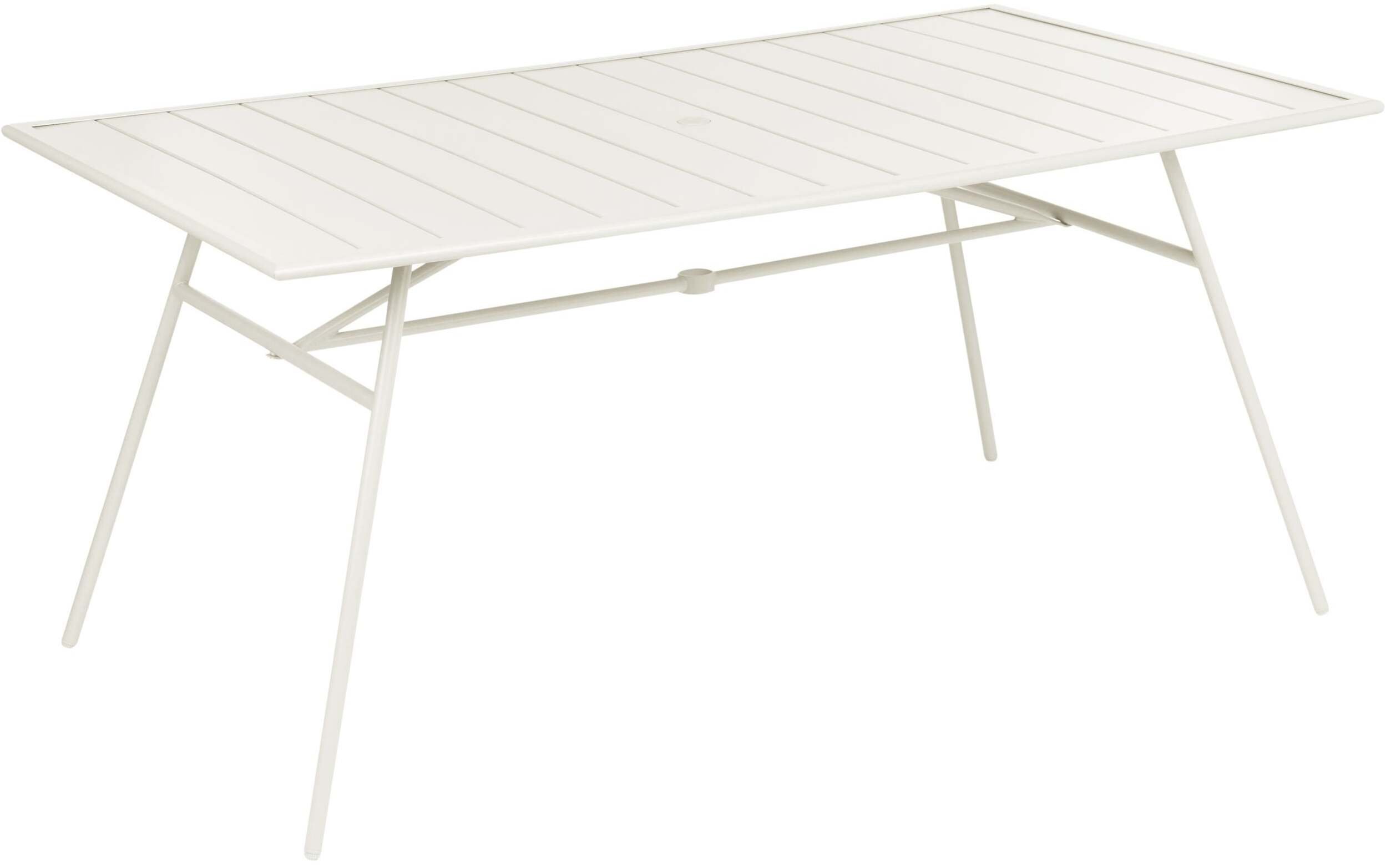 Beliani Stół ogrodowy TERENZO 160 cm 90 cm Metal Jasnobeżowy