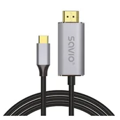 Kable - KABEL USB-C DO HDMI 2.0B, 2M, SREBRNO-CZARNY - miniaturka - grafika 1