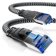 Kable miedziane - CSL - CAT 8 kabel sieciowy 40 Gbits - 10 m - płaszcz bawełniany - kabel LAN kabel krosowy kabel danych RJ45 - CAT 8 Gigabit Ethernet Cable - prędkość 4000 Mbits - ekranowanie S/FTP PIMF - czarny - miniaturka - grafika 1