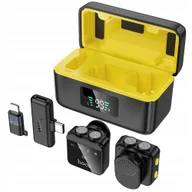 Pozostałe akcesoria do telefonów - Mikrofon krawatowy bezprzewodowy Lightning / USB C Hoco 2 szt L17 czarny - miniaturka - grafika 1