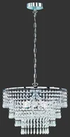 Lampy sufitowe - Trio Leuchten Klasyczna okrągła lampa wisząca chrom i kryształki - Orient - miniaturka - grafika 1