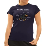 Koszulki i topy damskie - Anatomia jamnika - damska koszulka na prezent Granatowa - miniaturka - grafika 1