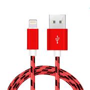 Kable USB - Kabel nylonowy 1m Usb Lightning czerwo Quickcharge - miniaturka - grafika 1