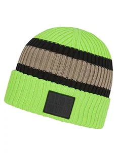 Ziener Dziecięca czapka Indri z dzianiny, z klapką, odblaskowa, neonowa zieleń, S - Czapki damskie - miniaturka - grafika 1
