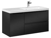 Szafki łazienkowe - Szafka Wisząca Z Umywalką ETH 90 cm D Prawa - Czarny Mat - miniaturka - grafika 1