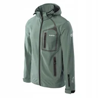 Kurtki męskie - Męska Kurtka Przejściowa Softshell Membrana 10000MM Hi-tec Nils Zielona r L - miniaturka - grafika 1