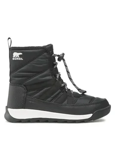 Sorel Śniegowce Youth Whitney II Short Lace Up NC3903-010 Czarny - Buty dla dziewczynek - miniaturka - grafika 1