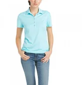 Koszulki jeździeckie - Ariat Koszulka damska TALENT SS POLO SS21 - cool blue - miniaturka - grafika 1