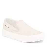 Trampki męskie - Tenisówki Tommy Jeans SLIP ON CANVAS Beżowy - miniaturka - grafika 1