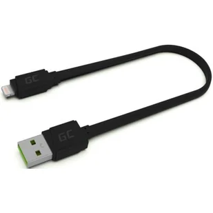 Apple Green Cell Kabel Przewód GCmatte Lightning Płaski 25 cm z obsługą szybkiego ładowania 2.4A KABGC02 - Kable USB - miniaturka - grafika 1