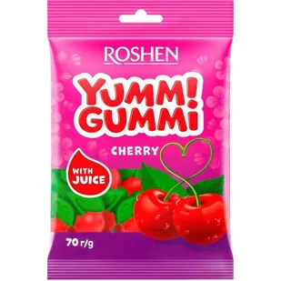 Roshen Żelki YUMMI GUMMI cherry 70 g - Żelki - miniaturka - grafika 1
