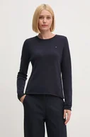 Swetry damskie - Tommy Hilfiger sweter damski kolor granatowy lekki WW0WW44161 - miniaturka - grafika 1