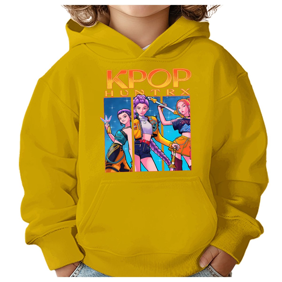 BLUZA DZIECIĘCA K-POPOWE ŁOWCZYNIE DEMONÓW HUNTRIX 146-152 Z KAPTUREM
