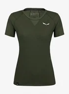 Koszulki i topy damskie - Koszulka termoaktywna damska Salewa Agner AM T-shirt - dark olive - miniaturka - grafika 1