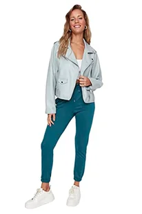 Trendyol Damskie spodnie dresowe o normalnej talii Skinny Fit Jogger, NIEBIESKI, XS - Spodnie damskie - miniaturka - grafika 1