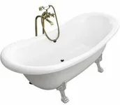 Wanny - BESCO Wanna wolnostojąca AMELIA 190x77 cm nogi białe WKA-190W+BI - miniaturka - grafika 1