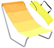 Leżaki ogrodowe - Leżak turystyczny plażowy składany Olek- żółte pasy - miniaturka - grafika 1