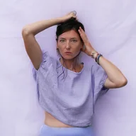 Koszule damskie - Oversizowy Top nietoperz lniany muslin - miniaturka - grafika 1