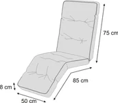 Masażery - Poduszka ogrodowa, poduszka na krzesło ogrodowe, wygodne siedzisko, poduszka na fotel, poduszka na krzesło, poduszka na krzesło, poduszka rozkładana, czerwona, 160 x 50 cm - miniaturka - grafika 1