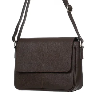 Torebka Skórzana Vera Pelle Bafta Choco - Torebki damskie - miniaturka - grafika 1