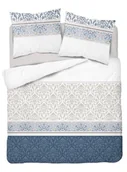 Pościel - Pościel flanelowa 220x200 Ornamentowa szaro niebieska 4148 - miniaturka - grafika 1