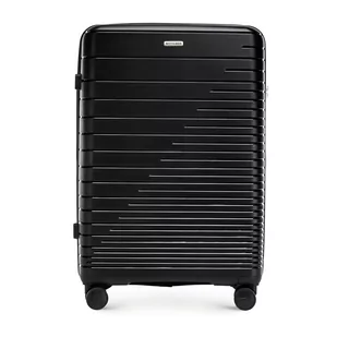 Duża walizka z polipropylenu z błyszczącymi paskami - Walizki Duża walizka z polipropylenu z błyszczącymi paskami - Walizki - miniaturka - grafika 1