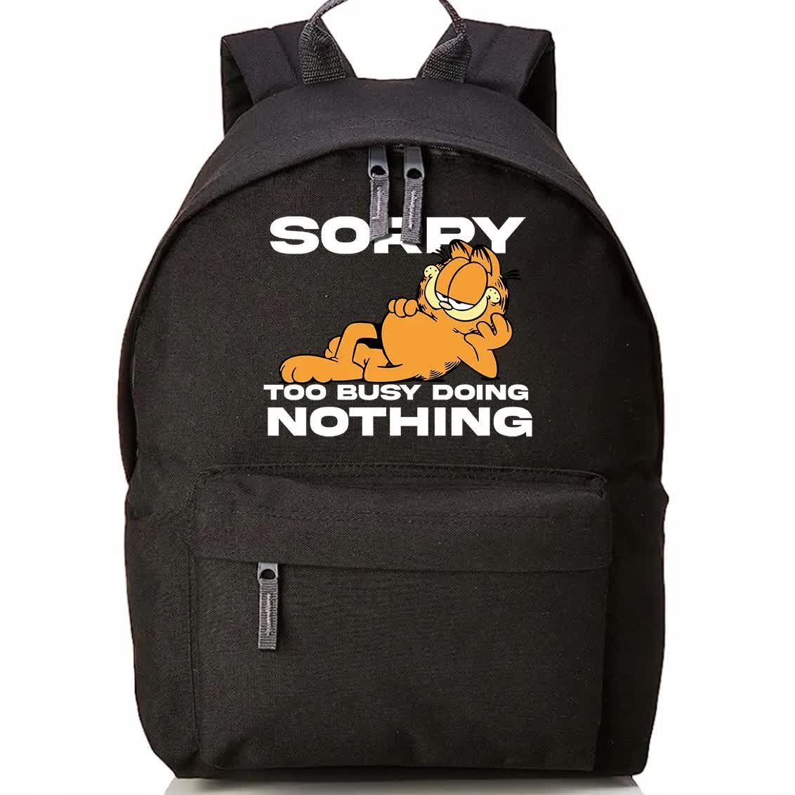 Plecak Szkolny Czarny Do Szkoły SORRY TOO BUSY DOING NOTHING Filmy Bajki Wz