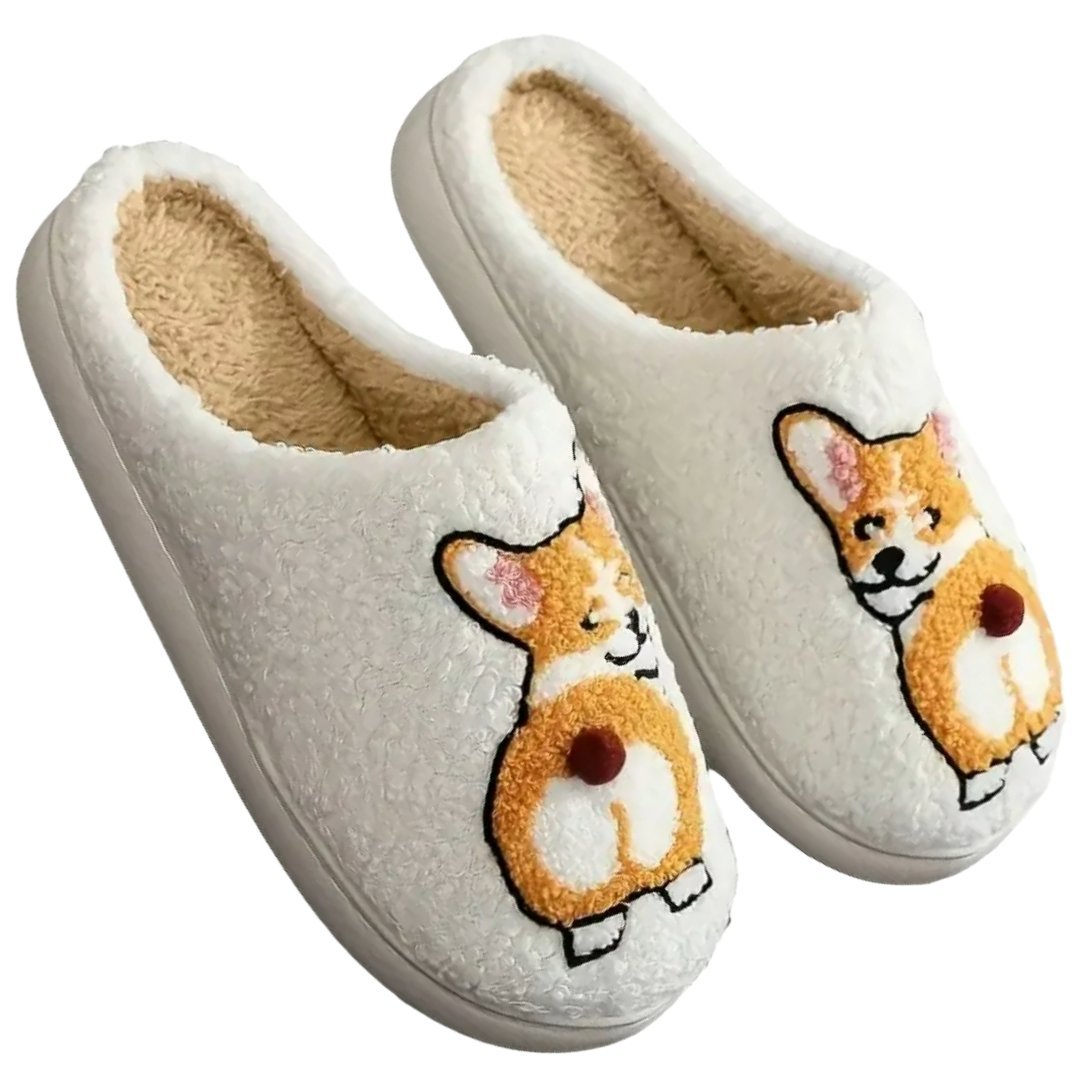 Ciepłe Pluszowe Kapcie Baranek Corgi 36-37