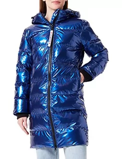 Kurtki damskie - Love Moschino Super-Shiny Light Technical Fabric Zip Puller. Kurtka damska, niebieski, 42 - grafika 1