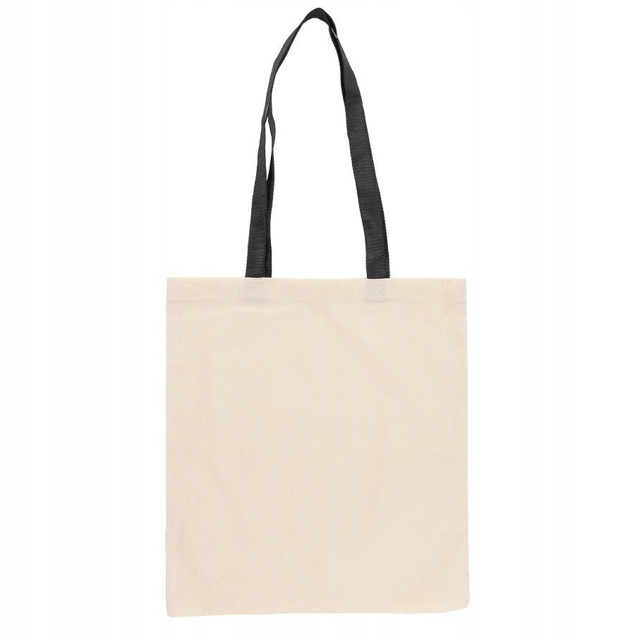 Torba bawełniana 38x42 czarna rączka 70cm 220 gsm ROSA Talent