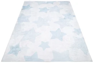 Niebieski dywan młodzieżowy w gwiazdki M7-E82 - Dywany dla dzieci - miniaturka - grafika 1