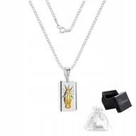 Biżuteria dla dzieci - Łańcuszek Medalik Maryja Srebro 925 Prezent Grawer - miniaturka - grafika 1