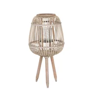 Pozostałe ozdoby ogrodowe - Lampion wiklinowy szary 15 x 30 x 27 cm - miniaturka - grafika 1