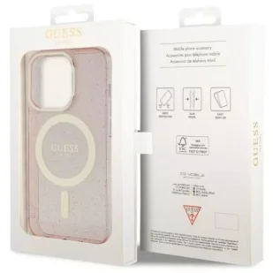 Guess GUHMP14XHCMCGP do Apple iPhone 14 Pro Max 6,7" różowy/pink hardcase Glitter Gold MagSafe - Etui i futerały do telefonów - miniaturka - grafika 8