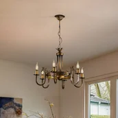 Lampy sufitowe - Żyrandol Castle Jupiter, możliwość ściemniania, brązowy / mosiężny, salon / jadalnia, metal, antyczny - miniaturka - grafika 1