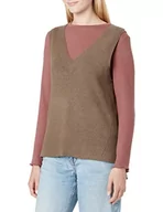 Swetry damskie - Vila Damski sweter Viril Knit Rib dekolt w serek S/L Vest-Noos, Crocodile, L - miniaturka - grafika 1