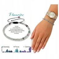 Bransoletki - Bransoletka z Fluorytu Naturalne Kamienie Delikatna Regulowana - miniaturka - grafika 1