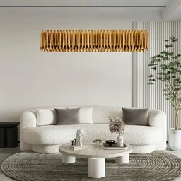 LAMPA WISZĄCA prostokątna o zaokrąglonych bokach, klosz ze stali węglowej, kolor ciemnego złota - Lampy sufitowe - miniaturka - grafika 1