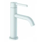 Baterie umywalkowe - KLUDI 202885315 NOVA FONTE Pura jednouchwytowa bateria umywalkowa 100, zestaw odpł. PUSH-OPEN; biały mat - miniaturka - grafika 1