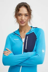 Mammut bluza sportowa Aenergy Light kolor niebieski z kapturem gładka - Bluzy damskie - miniaturka - grafika 1