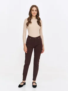 Brązowe rurki damskie TSKW24SPO448588X00 Top Secret - Spodnie damskie - miniaturka - grafika 1