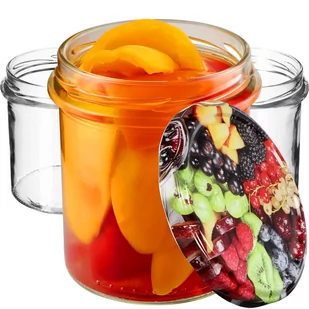 Szklane słoiki Avila 350ml 100 szt. 82mm + wieczka "Mix Owoców" - Pojemniki kuchenne Szklane słoiki Avila 350ml 100 szt. 82mm + wieczka "Mix Owoców" - Pojemniki kuchenne - miniaturka - grafika 1