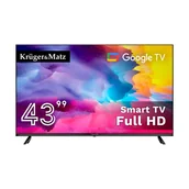 Telewizory - Kruger&Matz 43" FHD Google TV, DVB-T2/S2/T/C H.265 HEVC - miniaturka - grafika 1