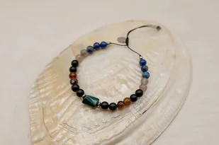 Bransoletka Męska Malachit Agat Lapis Lazuli - Bransolety męskie - miniaturka - grafika 1