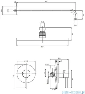 Omnires Y System prysznicowy podtynkowy złoto szczotkowane SYSY36GLB | - Baterie umywalkowe Omnires Y System prysznicowy podtynkowy złoto szczotkowane SYSY36GLB | - Baterie umywalkowe - miniaturka - grafika 2