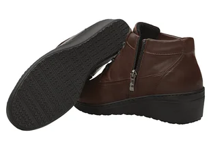 Botki na haluksy AXEL Comfort 4465 H Brąz+Stretch Kosela Medic 9465 Tęgość H Brązowe - Botki damskie - miniaturka - grafika 3