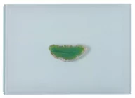 Pudełka i szkatułki - Szkatułka szklana z kamieniem, EWAX, biała, 18x13x7,5 cm - miniaturka - grafika 1