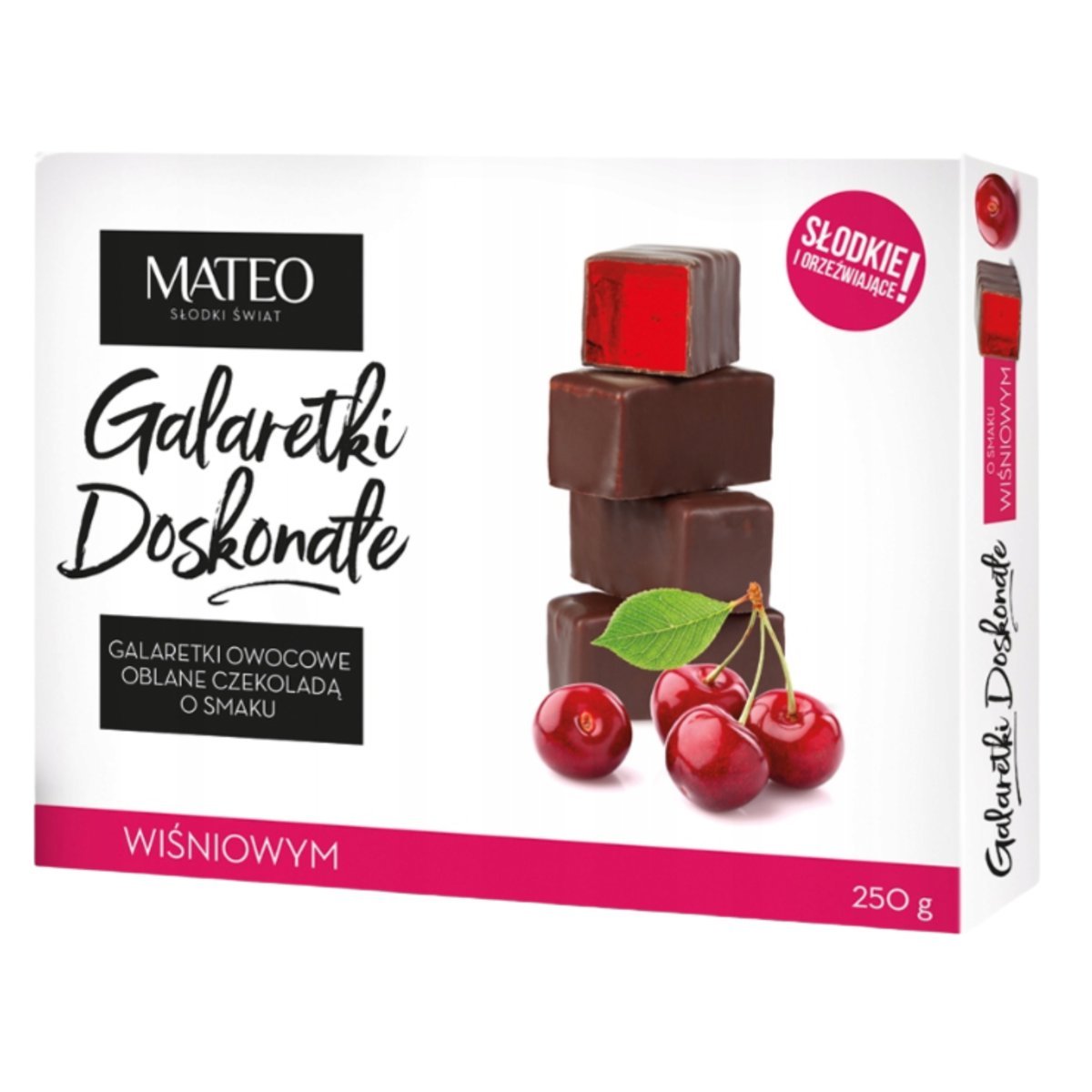 Mateo Galaretka Owocowe Oblane Czekoladą O Smaku Wiśniowym Słodkie 250G