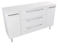 Szafki łazienkowe - Szafka Stojąca Z Blatem ATH 140 cm D - Biały Mat - Uchwyty Chromowane - miniaturka - grafika 1