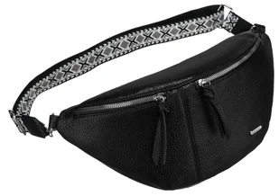 Nerka eko damska Rovicky crossbody saszetka na ramię miejska torebka na biodra, czarny - Nerki - miniaturka - grafika 1